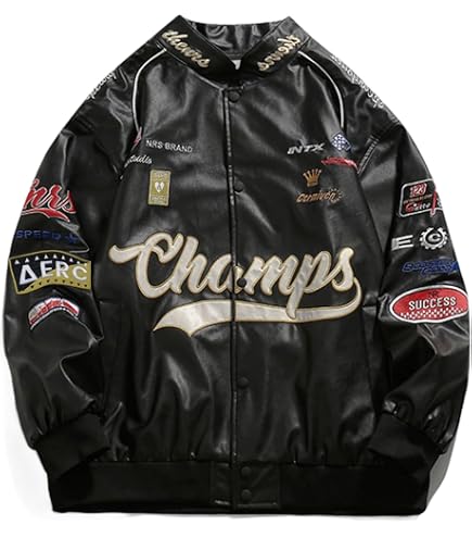 Vamtac Faux Leather Motocross Jackets Oversized Vintage Racing